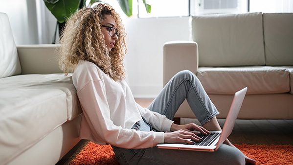 working from home - living room