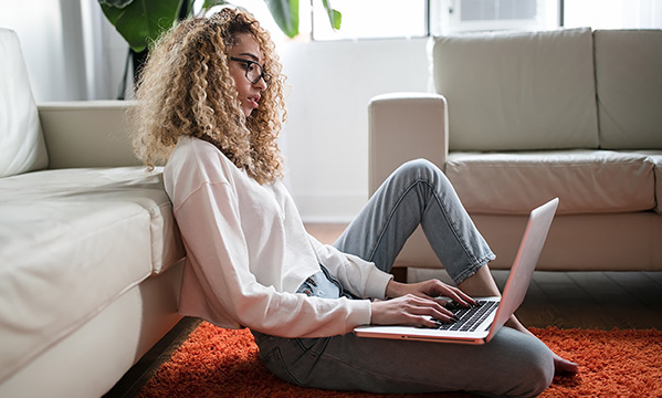 working from home - living room