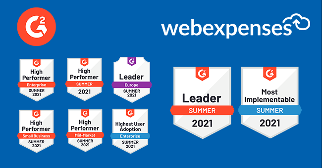 G2 reviewers awards Webexpenses top-rated software