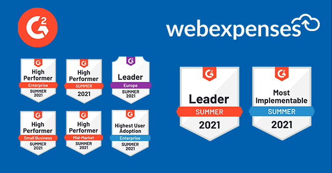 G2 reviewers award Webexpenses top-rated software