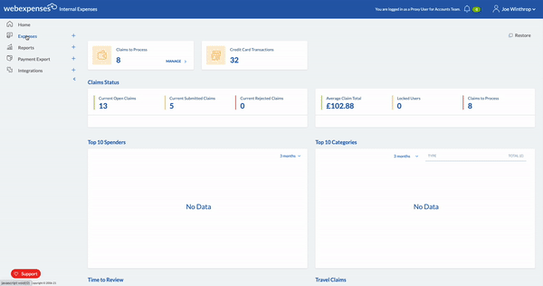 Credit Card Reconcilation Navigation