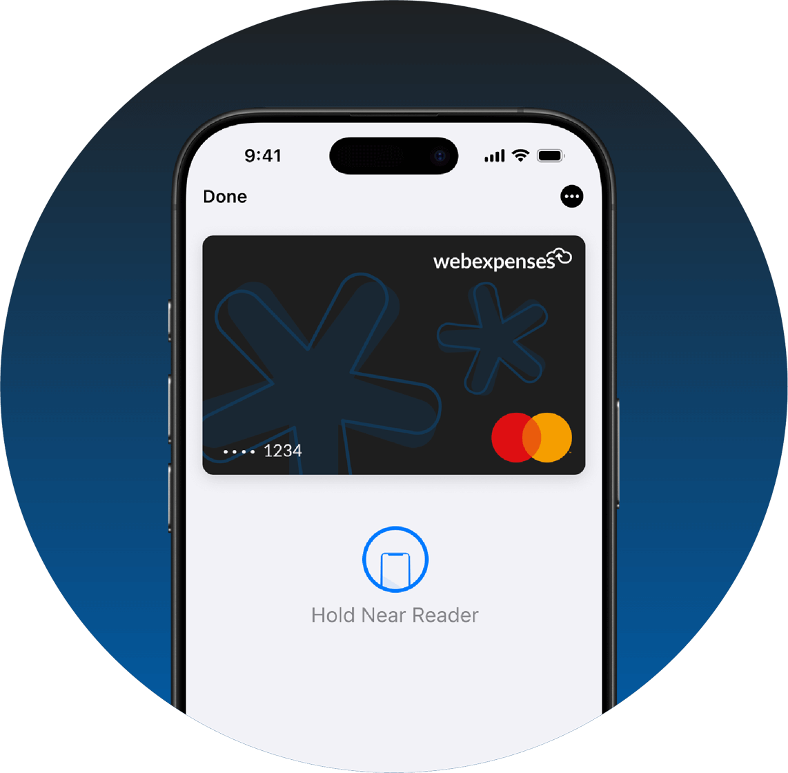 Expense Card on display of iPhone screen