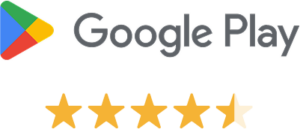 Google Play with rating 4.5 stars