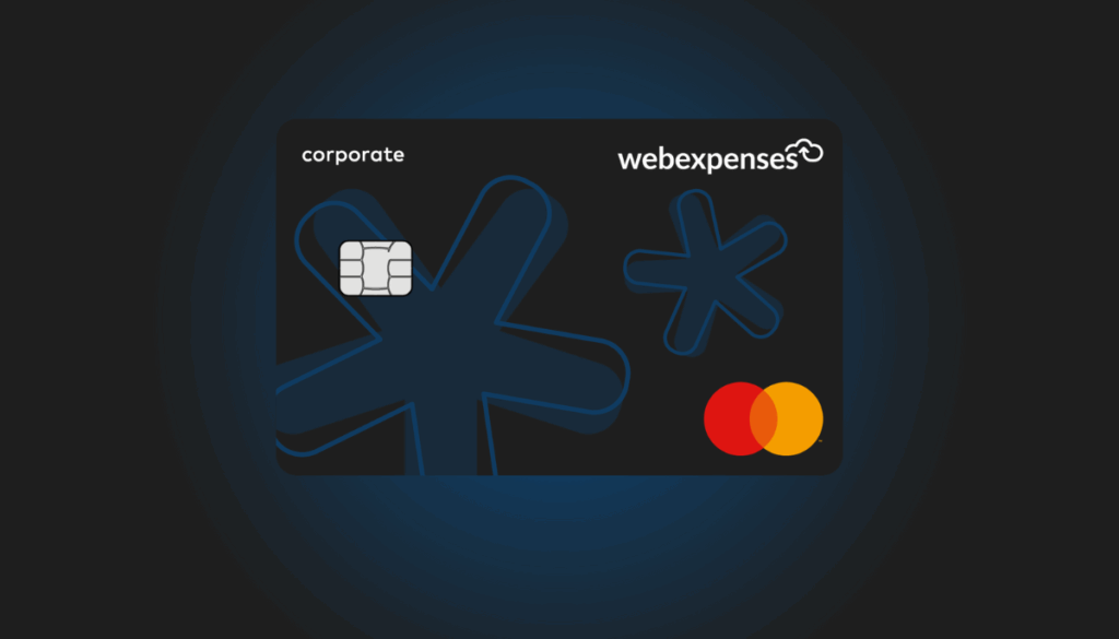 Webexpenses Expense Card on dark background (image taken from animation)