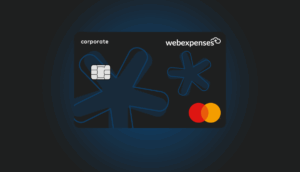 Webexpenses Expense Card on dark background (image taken from animation)