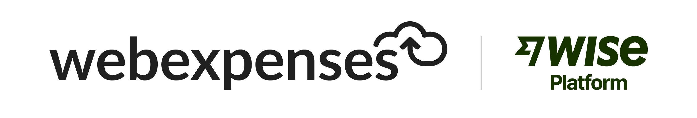 The Webexpenses logo next to the Wise Payments logo