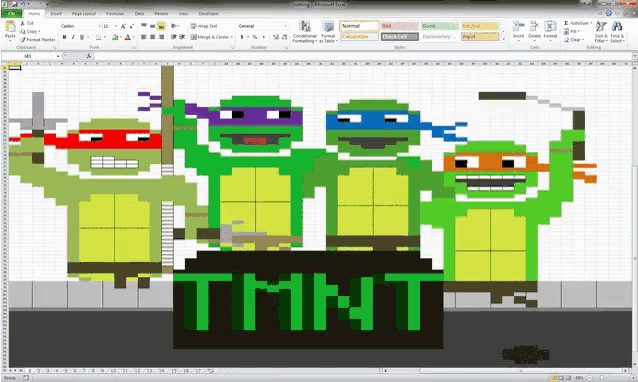 Excel Microsoft Ninja Turtles GIF