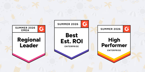 An image displaying all the badges we've won in the G2 Summer report 2026.